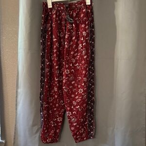 Angie Burgundy Floral Trousers